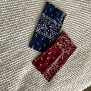 bandana style headbands bundle burgundy and navy blue